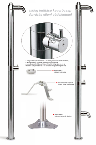 AQUADIT HUNGARY Kft. - Uszoda és medence - Rozsdamentes acél zuhanyoszlop